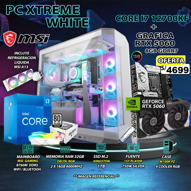 PC I7 12700KF + RTX5060 WHITE