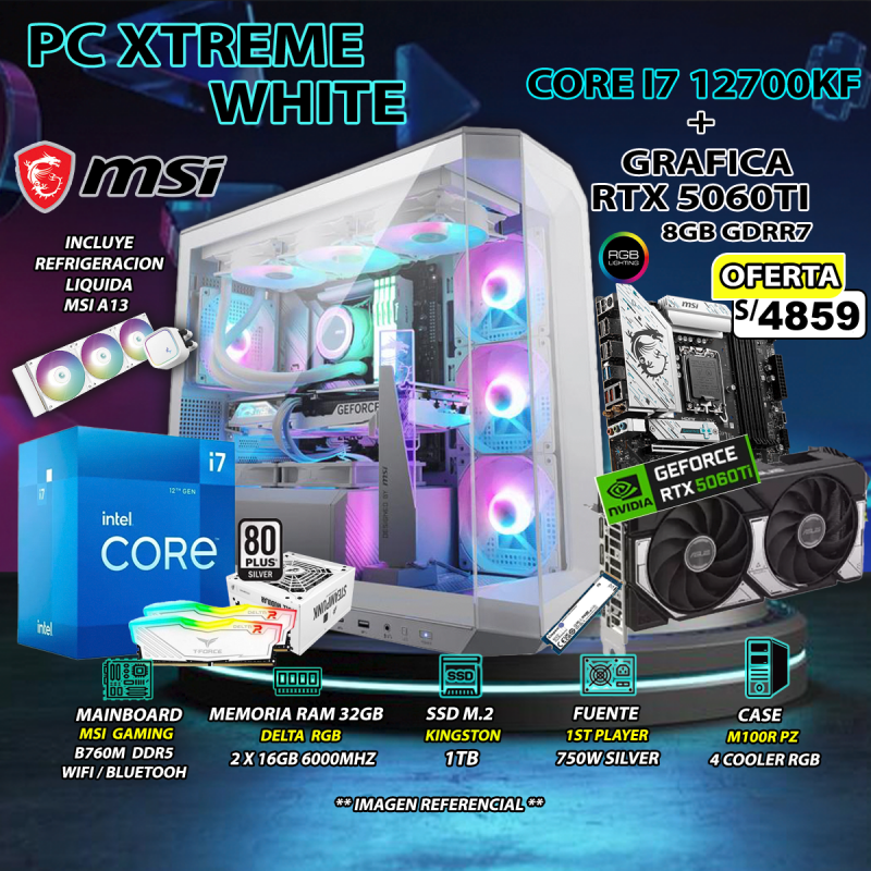PC I7 12700KF + RTX5060 TI WHITE