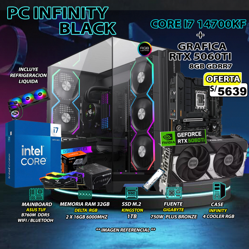 PC I7 14700KF + RTX5060 TI BLACK