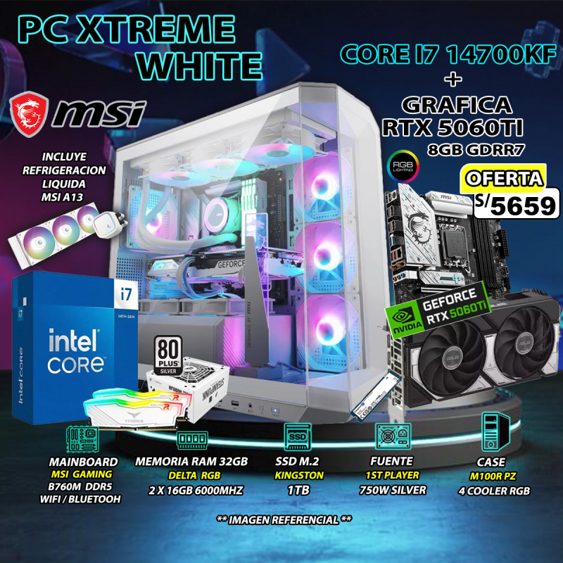 PC I7 14700KF + RTX5060 TI WHITE