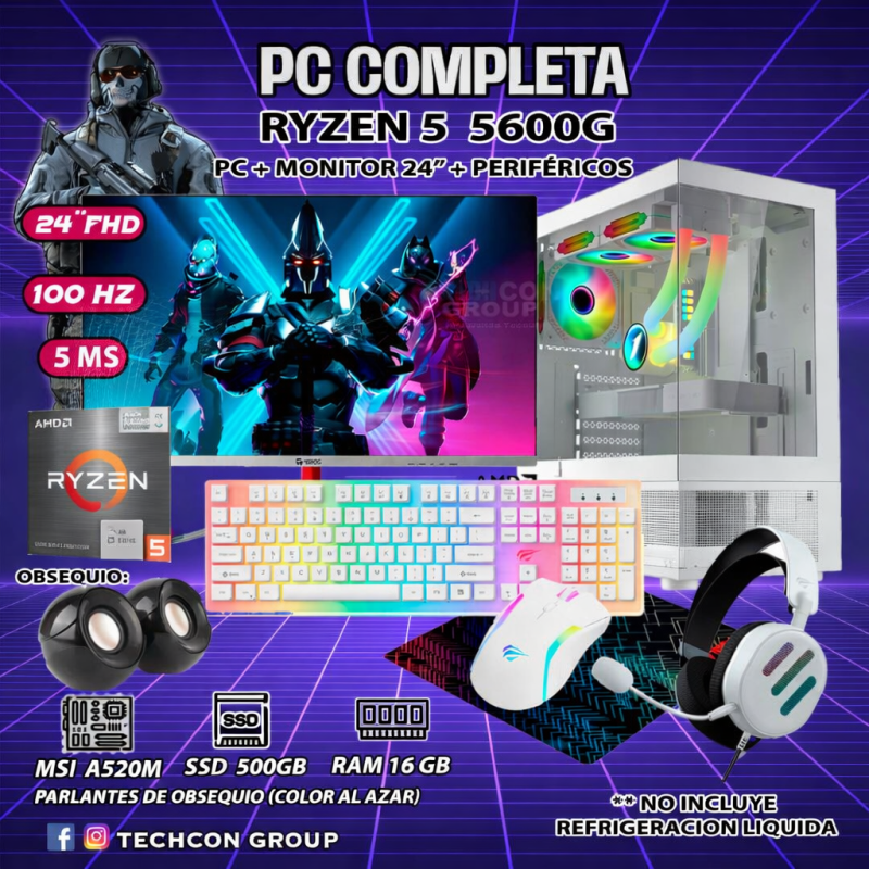 PC COMPLETA RYZEN 5 5600G - EDICION WHITE MI7