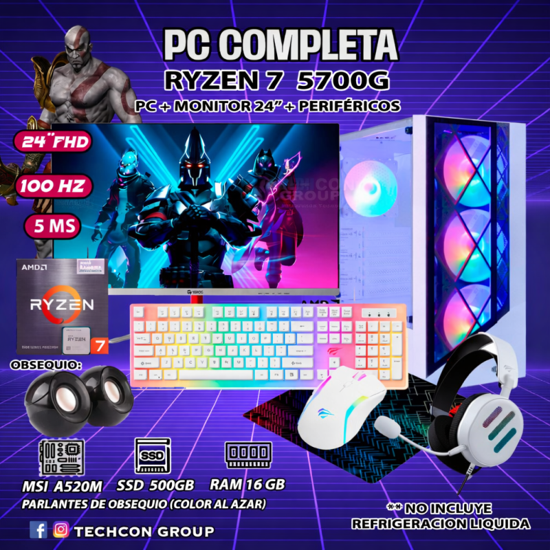 PC COMPLETA RYZEN 7 5700G - EDICION WHITE