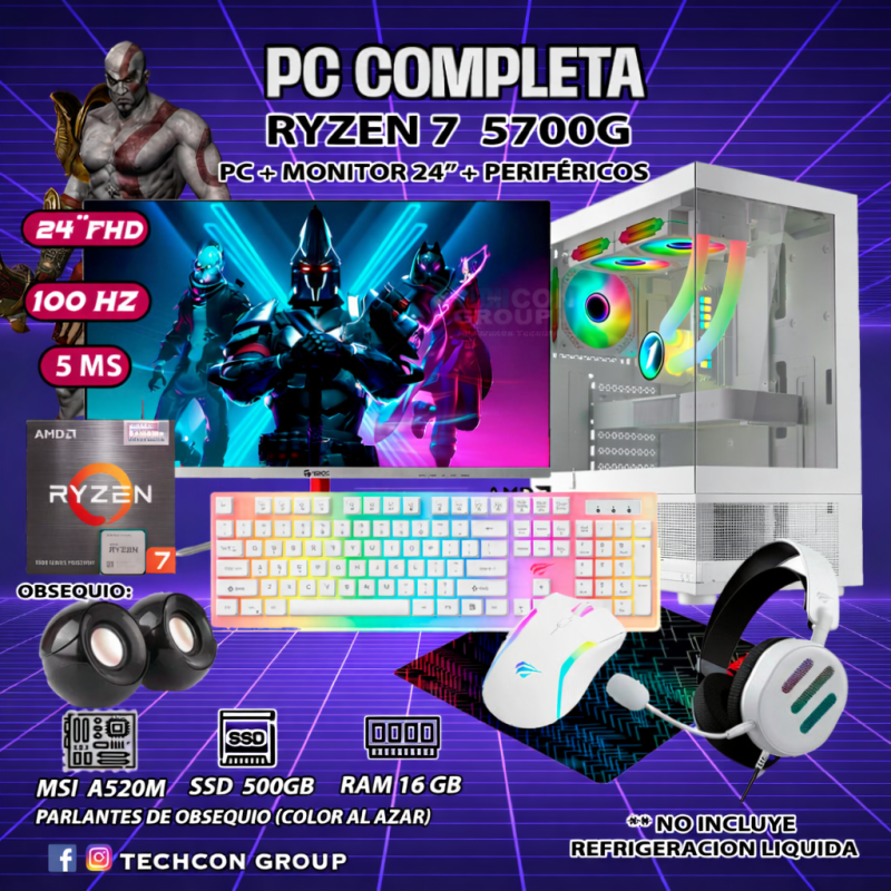 PC COMPLETA RYZEN 7 5700G - EDICION WHITE MI7