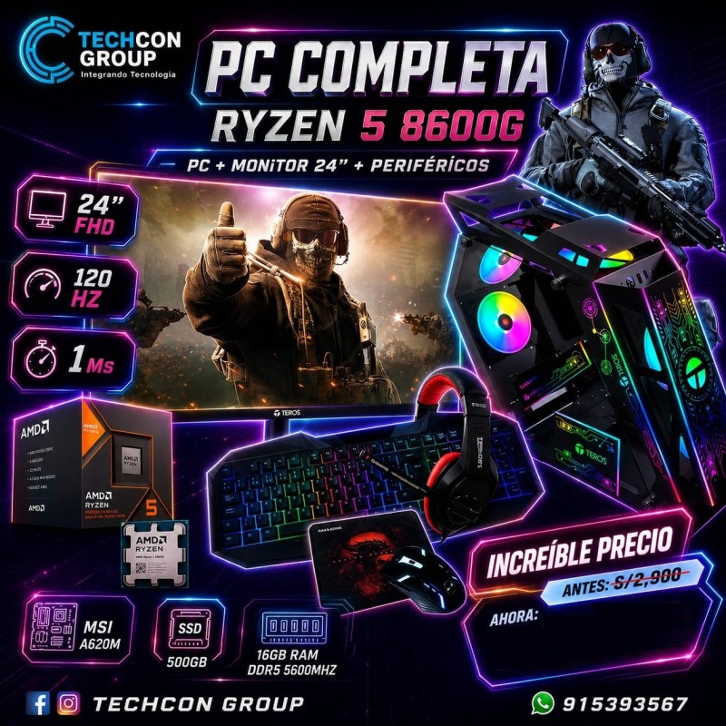 PC COMPLETA RYZEN 5 8600G ROBOT
