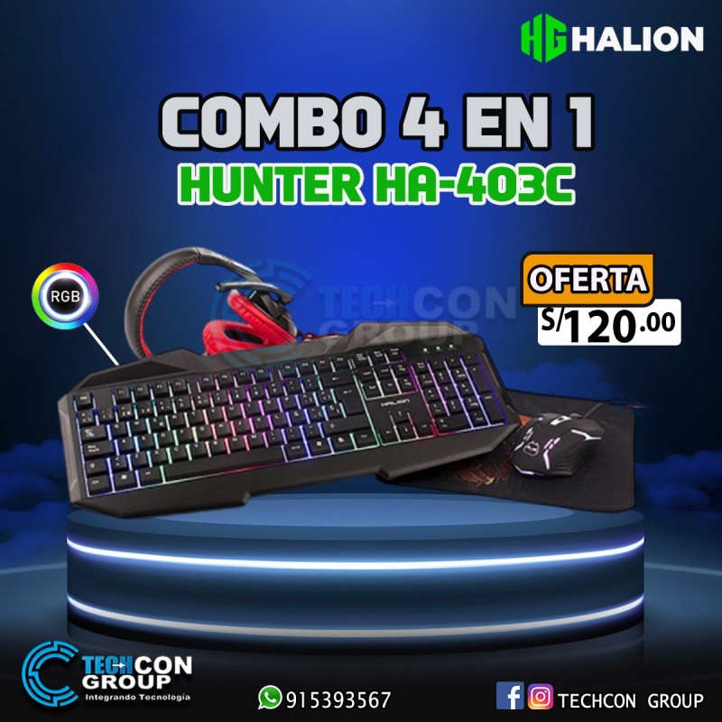 KIT GAMER HALION 4 EN 1 HUNTER
