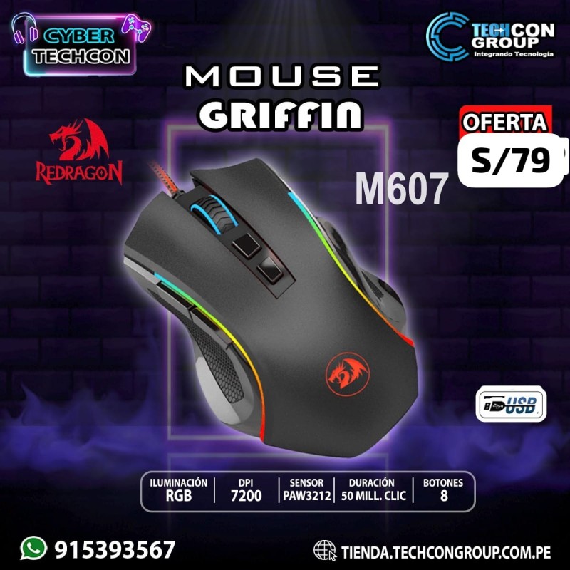 MOUSE REDRAGON GRIFFIN, USB