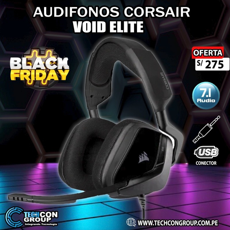 AUDIFONO CORSAIR VOID ELITE SONIDO 7.1, USB